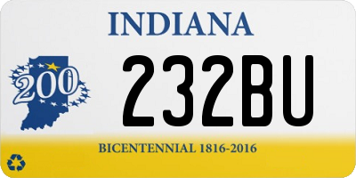 IN license plate 232BU