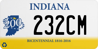 IN license plate 232CM