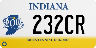 IN license plate 232CR