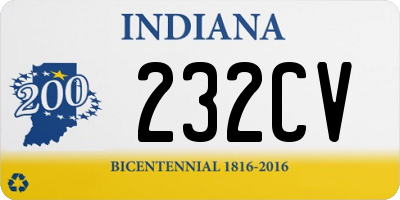 IN license plate 232CV