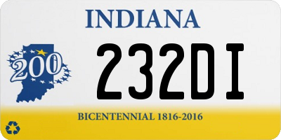 IN license plate 232DI