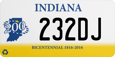 IN license plate 232DJ