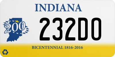 IN license plate 232DO