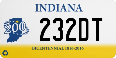 IN license plate 232DT