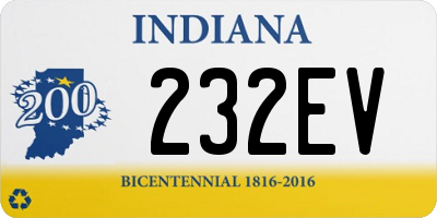 IN license plate 232EV