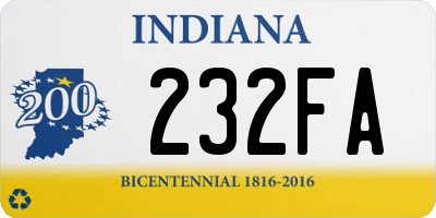 IN license plate 232FA