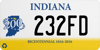 IN license plate 232FD