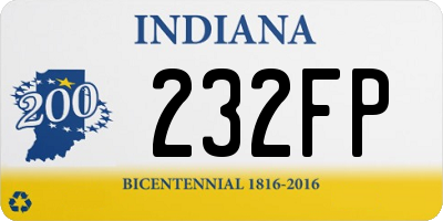 IN license plate 232FP