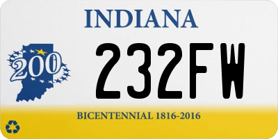 IN license plate 232FW