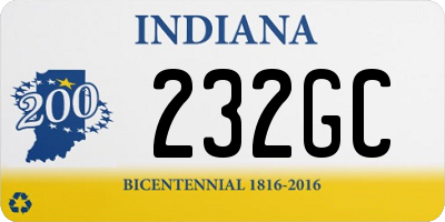 IN license plate 232GC