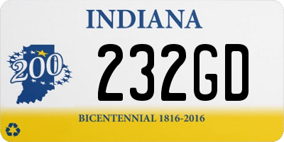 IN license plate 232GD