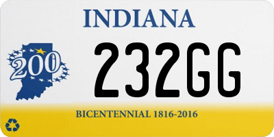 IN license plate 232GG