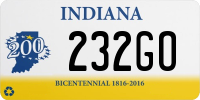 IN license plate 232GO