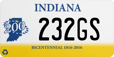 IN license plate 232GS