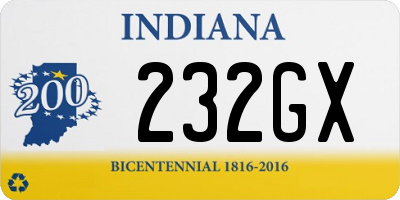 IN license plate 232GX