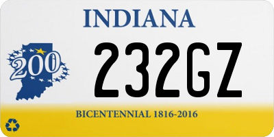 IN license plate 232GZ