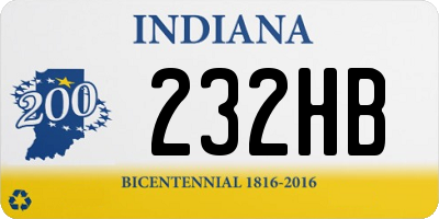 IN license plate 232HB