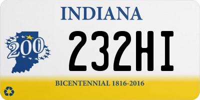 IN license plate 232HI