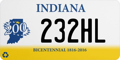 IN license plate 232HL