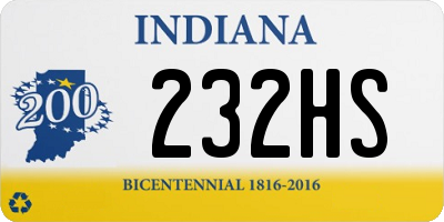 IN license plate 232HS