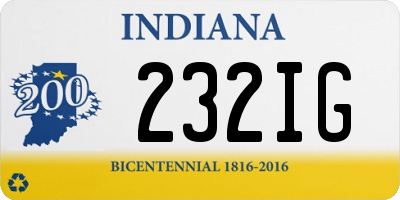 IN license plate 232IG