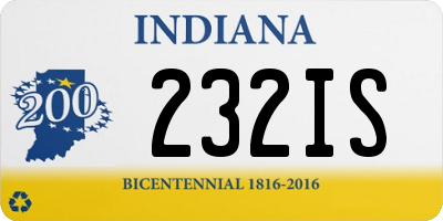 IN license plate 232IS