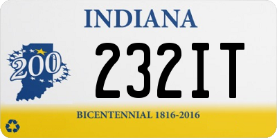 IN license plate 232IT