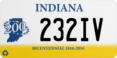 IN license plate 232IV