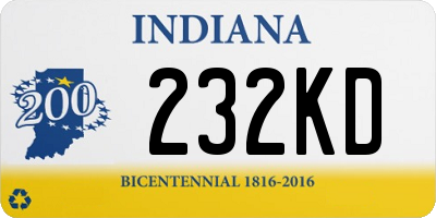 IN license plate 232KD