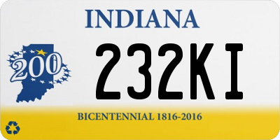 IN license plate 232KI