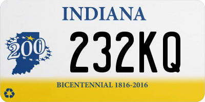 IN license plate 232KQ