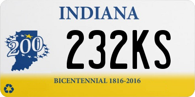 IN license plate 232KS