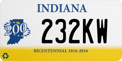 IN license plate 232KW