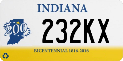 IN license plate 232KX