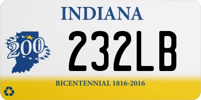 IN license plate 232LB