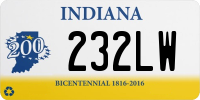 IN license plate 232LW