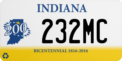 IN license plate 232MC