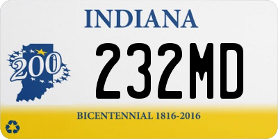 IN license plate 232MD