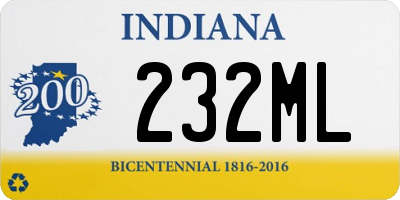 IN license plate 232ML