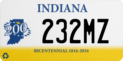 IN license plate 232MZ