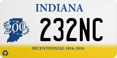 IN license plate 232NC