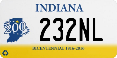 IN license plate 232NL