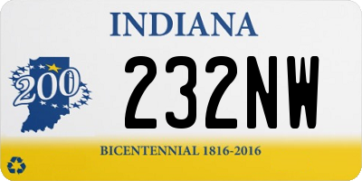 IN license plate 232NW