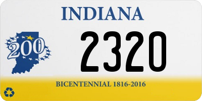 IN license plate 232O