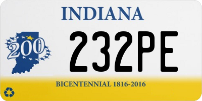 IN license plate 232PE