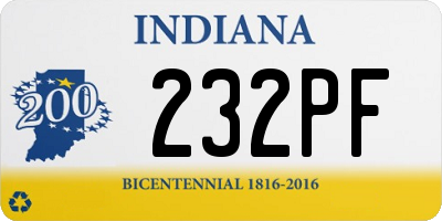 IN license plate 232PF