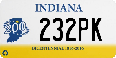 IN license plate 232PK