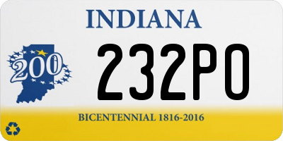 IN license plate 232PO