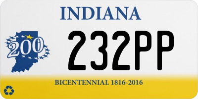 IN license plate 232PP