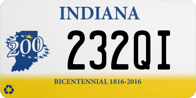 IN license plate 232QI